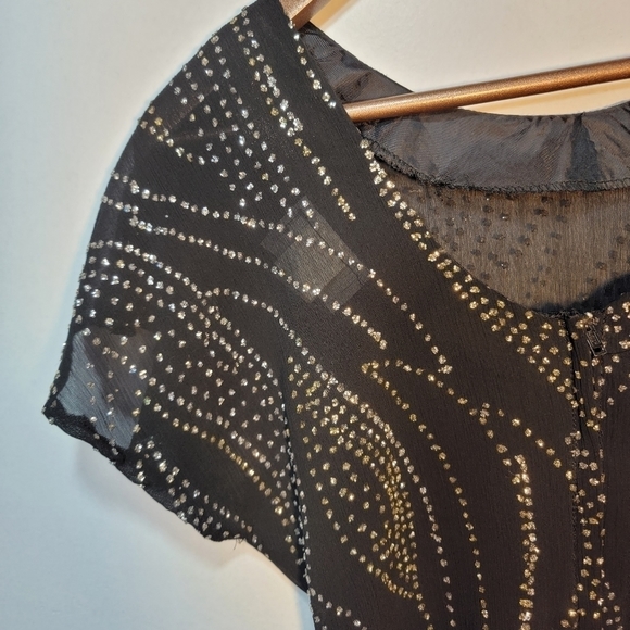 Vintage Rumours sequined see-through black top. Small - Picture 13 of 16